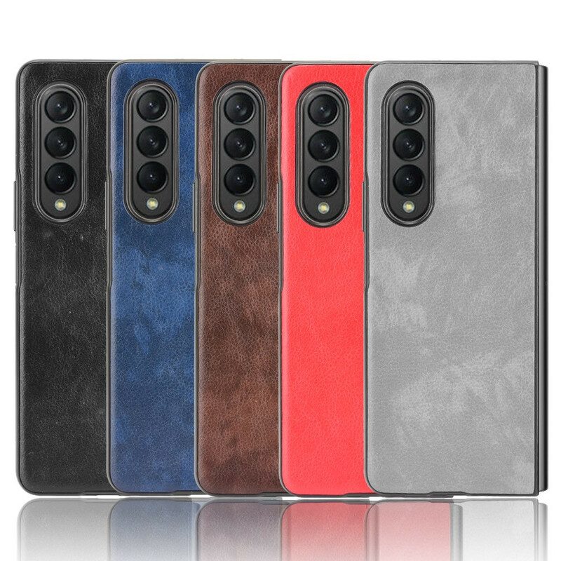 Hoesje voor Samsung Galaxy Z Fold 3 5G Litchi-leereffect