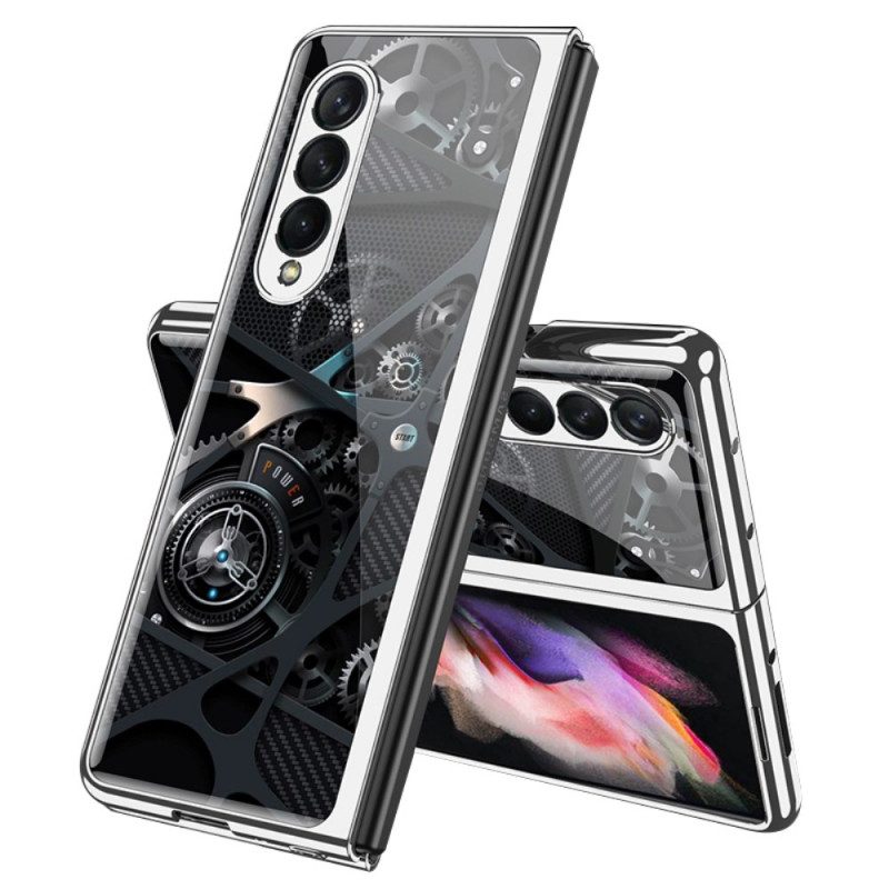 Hoesje voor Samsung Galaxy Z Fold 3 5G Mechanisme Van Gehard Glas Gkk