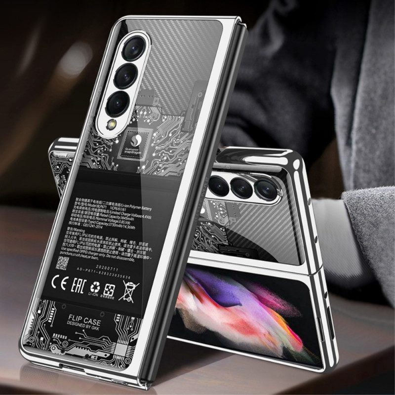 Hoesje voor Samsung Galaxy Z Fold 3 5G Mechanisme Van Gehard Glas Gkk