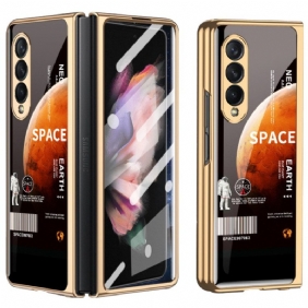 Hoesje voor Samsung Galaxy Z Fold 3 5G Met Space Screenprotector