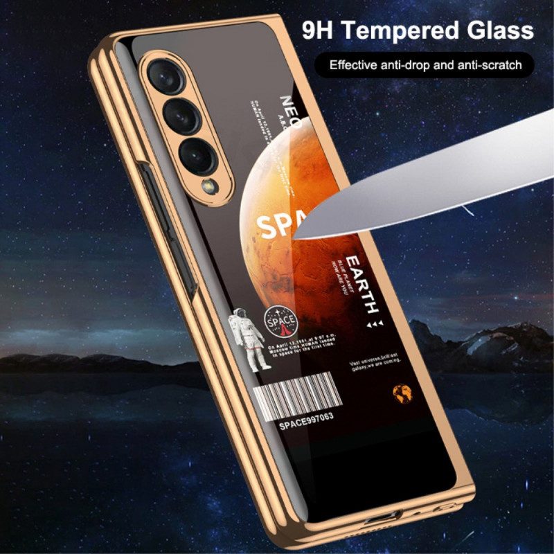 Hoesje voor Samsung Galaxy Z Fold 3 5G Met Space Screenprotector