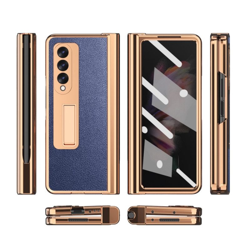 Hoesje voor Samsung Galaxy Z Fold 3 5G Multifunctioneel Litchi-leer