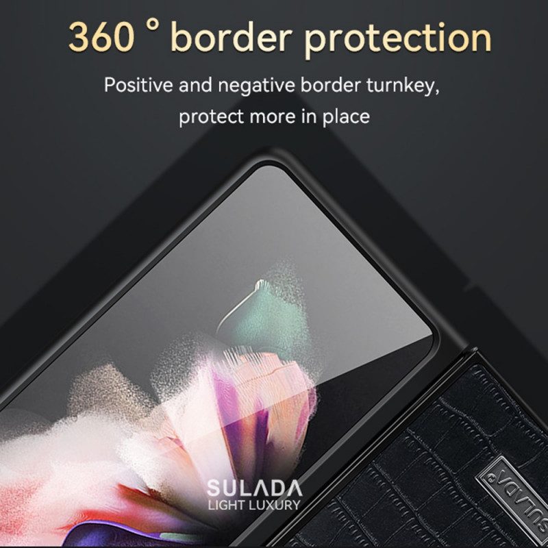 Hoesje voor Samsung Galaxy Z Fold 3 5G Stijl Krokodillenleer Sulada