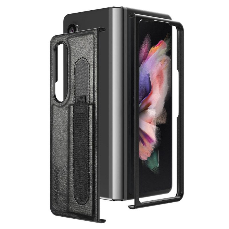 Hoesje voor Samsung Galaxy Z Fold 3 5G Stijl Lederen Stylus Houder Caseneo