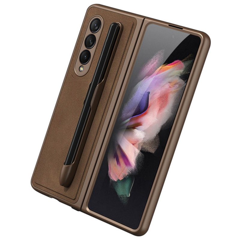 Hoesje voor Samsung Galaxy Z Fold 3 5G Stylushouder Met Leereffect Gkk