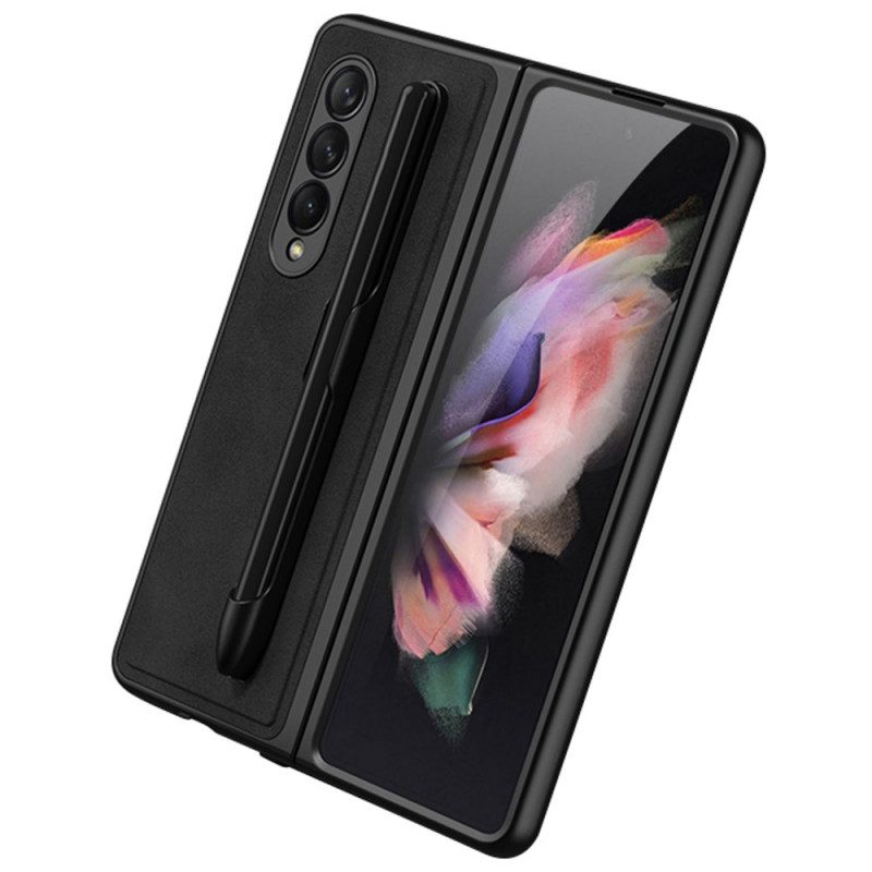 Hoesje voor Samsung Galaxy Z Fold 3 5G Stylushouder Met Leereffect Gkk