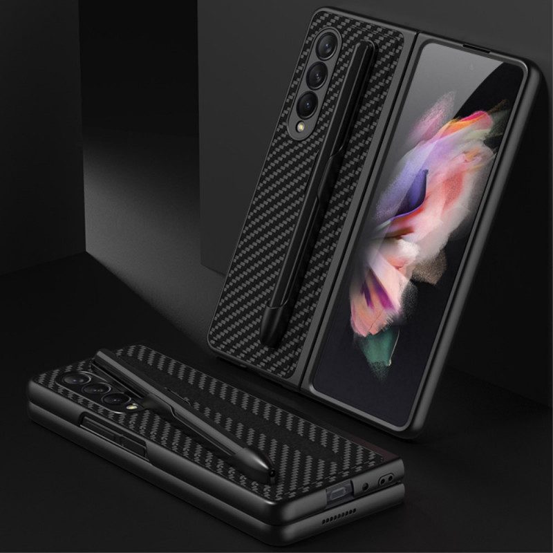 Hoesje voor Samsung Galaxy Z Fold 3 5G Stylushouder Van Koolstofvezel Gkk