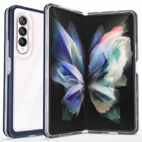 Hoesje voor Samsung Galaxy Z Fold 3 5G Transparante Hybride Gekleurde Randen