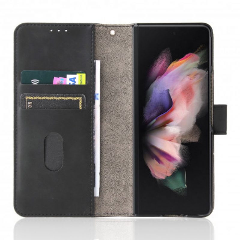 Leren Hoesje voor Samsung Galaxy Z Fold 3 5G Aanraking Van De Huid