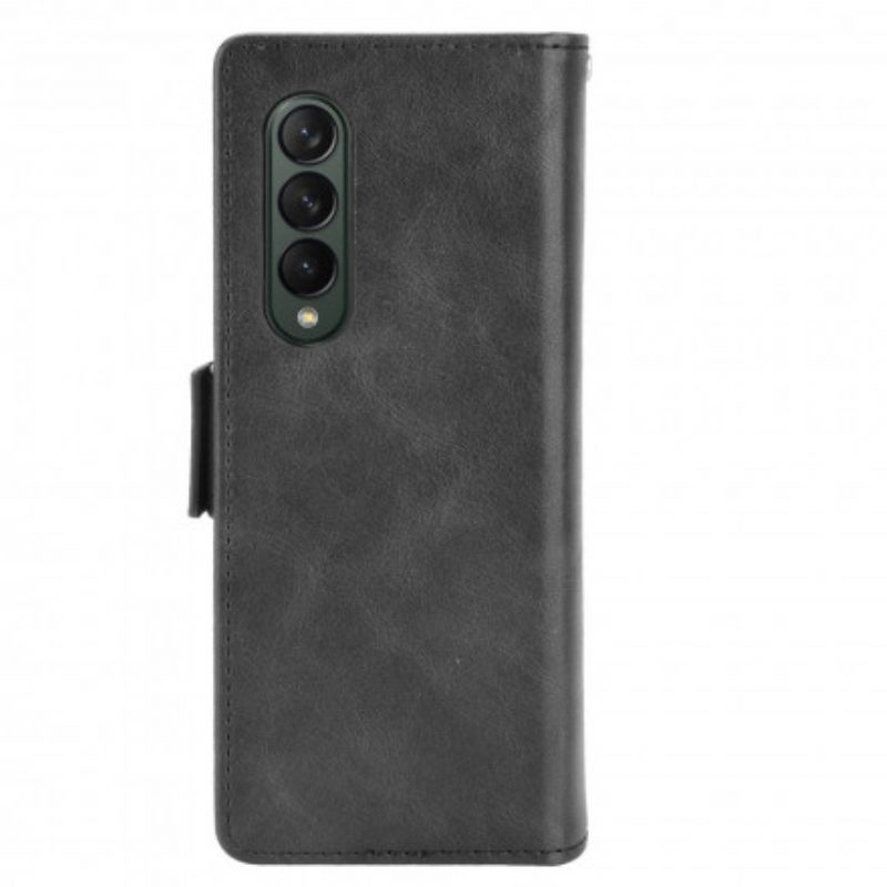 Leren Hoesje voor Samsung Galaxy Z Fold 3 5G Gestileerd Leereffect