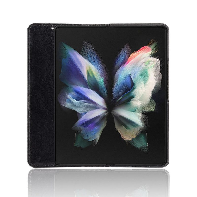 Leren Hoesje voor Samsung Galaxy Z Fold 3 5G Stylushouder Met Gestileerd Leereffect