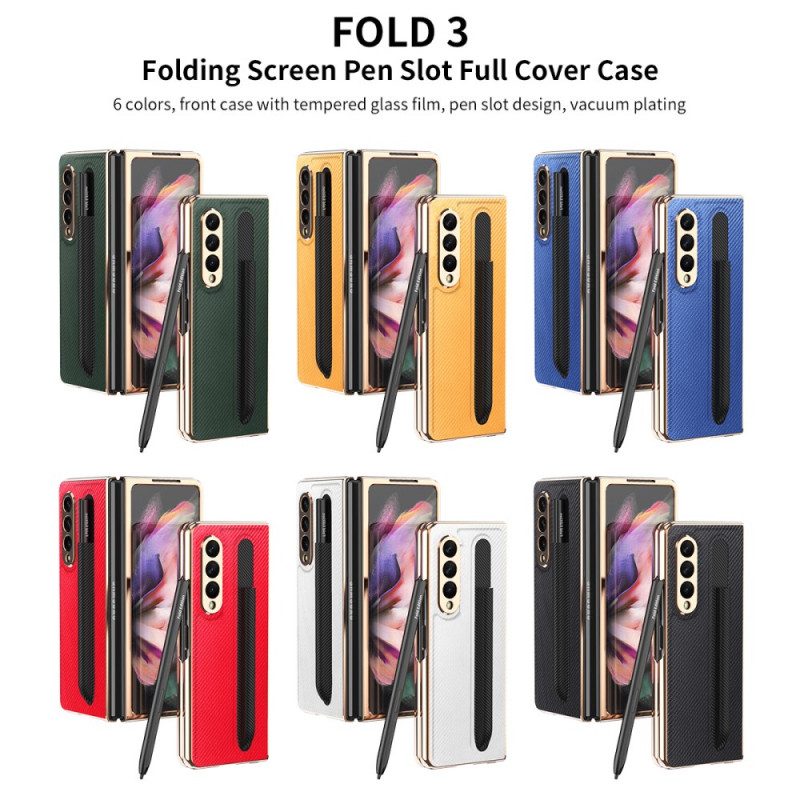 Telefoonhoesje voor Samsung Galaxy Z Fold 3 5G Bescherming Hoesje Schermbeschermer En Stylushouder