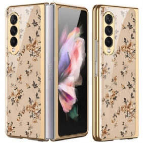 Telefoonhoesje voor Samsung Galaxy Z Fold 3 5G Bloemen Gehard Glas