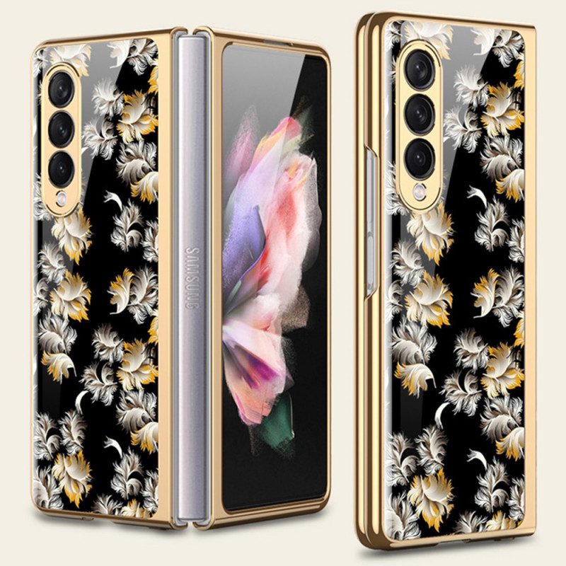 Telefoonhoesje voor Samsung Galaxy Z Fold 3 5G Bloemen Gehard Glas