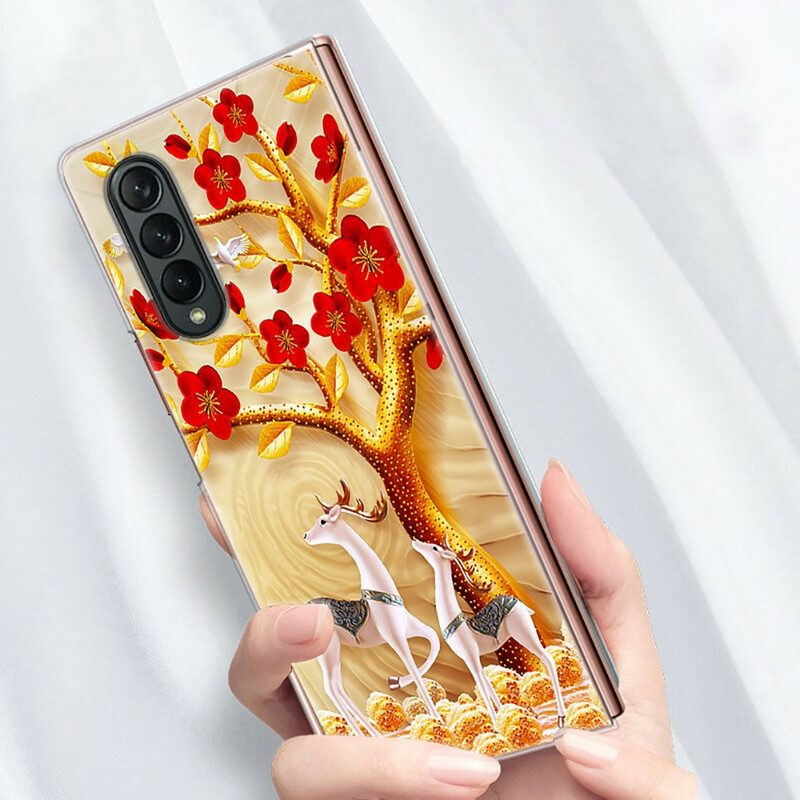 Telefoonhoesje voor Samsung Galaxy Z Fold 3 5G Bloemen Tapijt