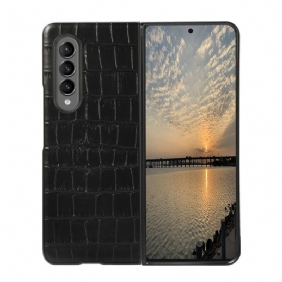 Telefoonhoesje voor Samsung Galaxy Z Fold 3 5G Echt Krokodillenleer