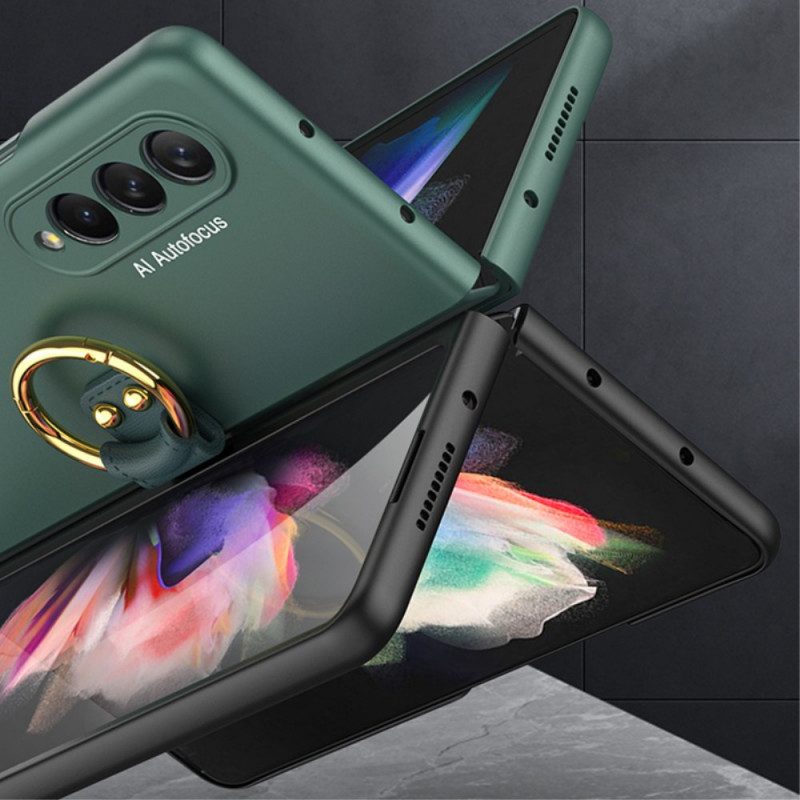 Telefoonhoesje voor Samsung Galaxy Z Fold 3 5G Ringsteun En Screenprotector Gkk