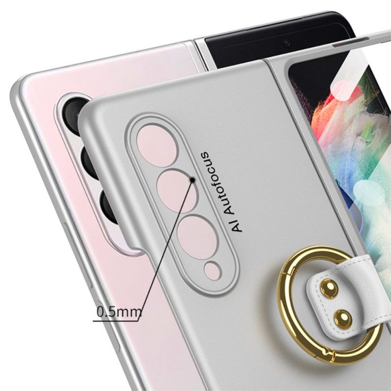 Telefoonhoesje voor Samsung Galaxy Z Fold 3 5G Ringsteun En Screenprotector Gkk