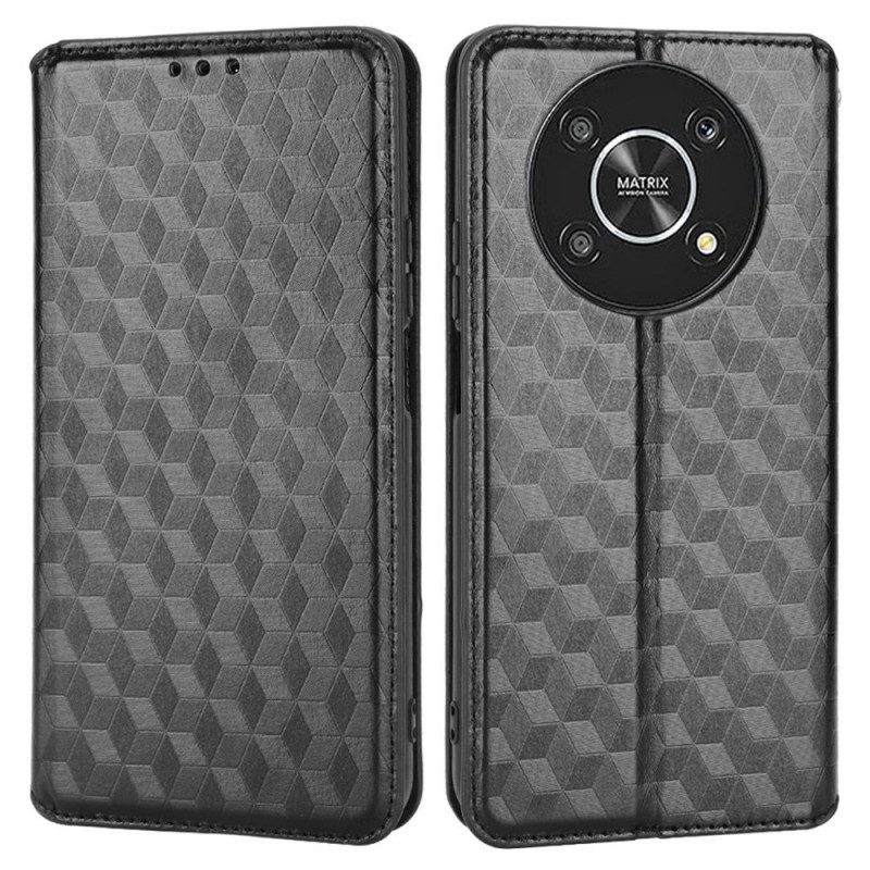 Bescherming Hoesje voor Honor Magic 4 Lite 5G Folio-hoesje Leereffect 3d-textuur