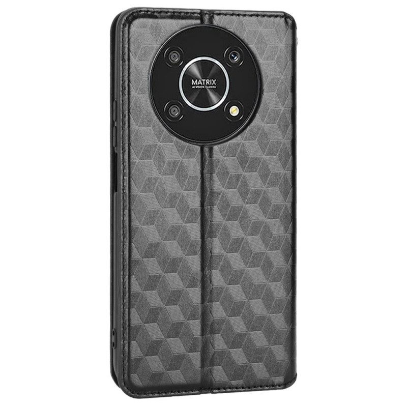 Bescherming Hoesje voor Honor Magic 4 Lite 5G Folio-hoesje Leereffect 3d-textuur