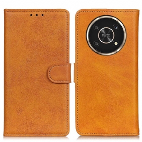 Leren Hoesje voor Honor Magic 4 Lite 5G Mat Retro Leereffect