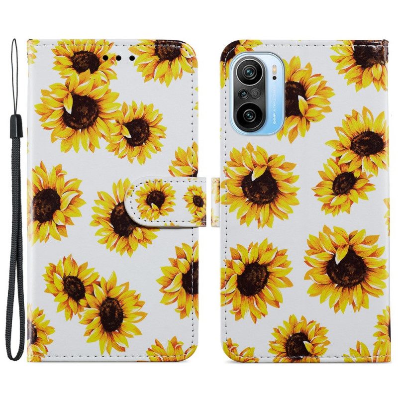 Flip Case voor Xiaomi Mi 11i 5G Zonnebloemen