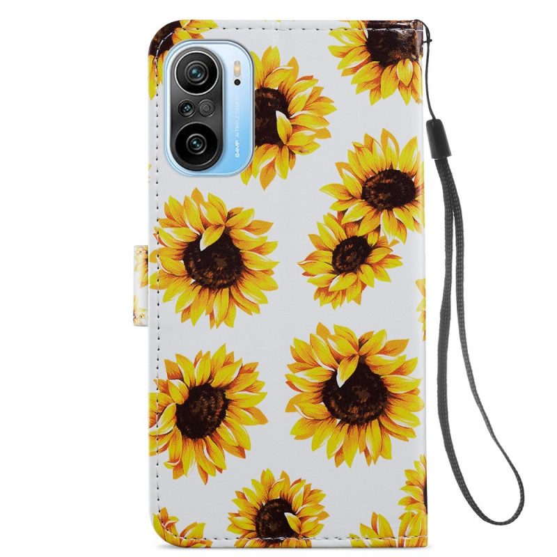 Flip Case voor Xiaomi Mi 11i 5G Zonnebloemen