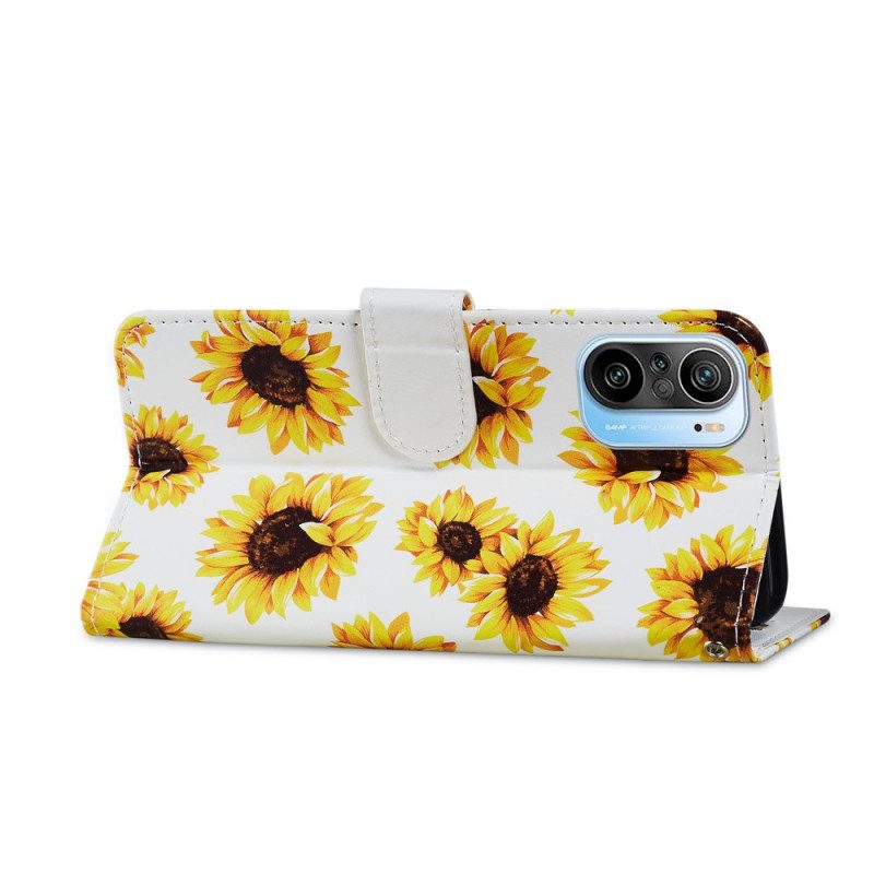 Flip Case voor Xiaomi Mi 11i 5G Zonnebloemen