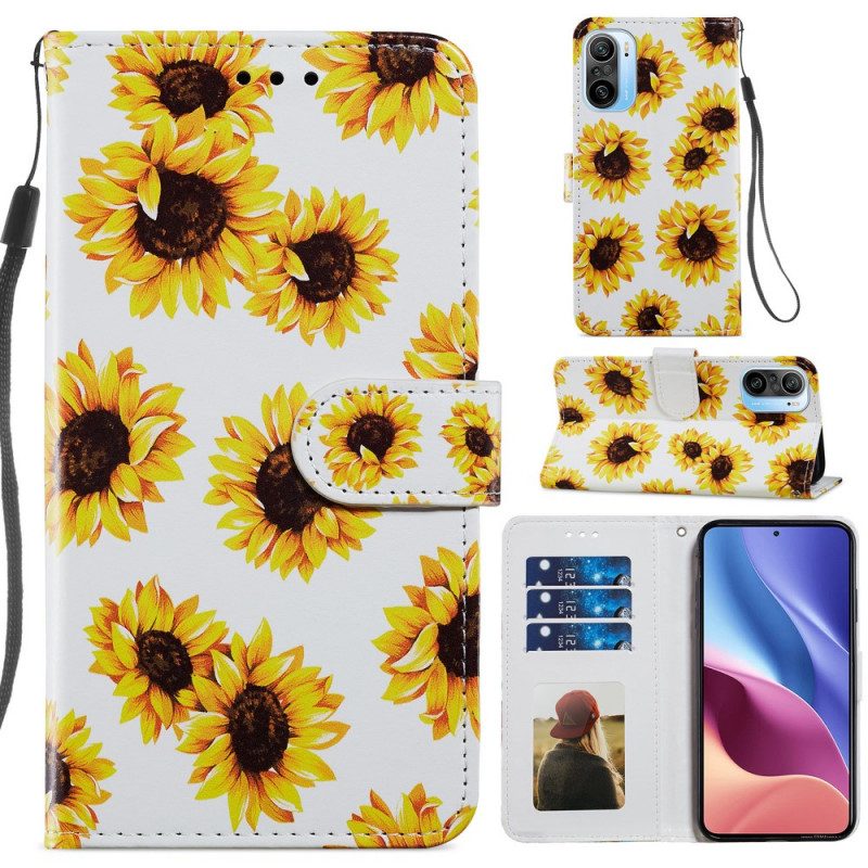 Flip Case voor Xiaomi Mi 11i 5G Zonnebloemen