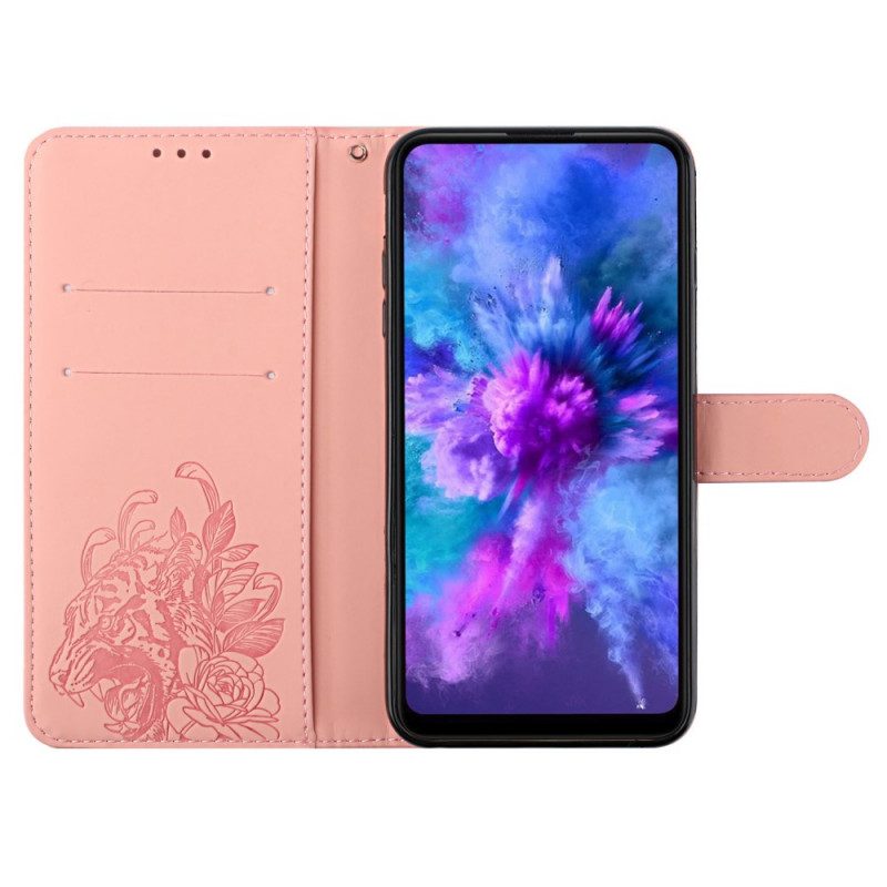 Folio-hoesje voor Xiaomi Mi 11i 5G Met Ketting Barokke Strappy Tijger