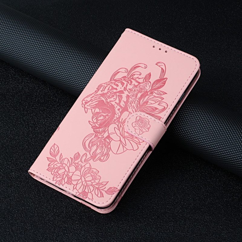 Folio-hoesje voor Xiaomi Mi 11i 5G Met Ketting Barokke Strappy Tijger