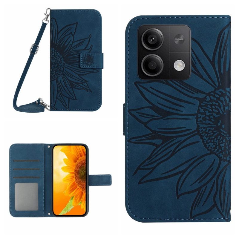 Bescherming Hoesje Xiaomi Redmi Note 13 4g Zonnebloem Met Schouderband