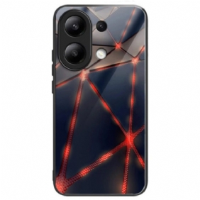 Case Hoesje Xiaomi Redmi Note 13 4g Telefoonhoesje Rode Driehoeken Van Gehard Glas