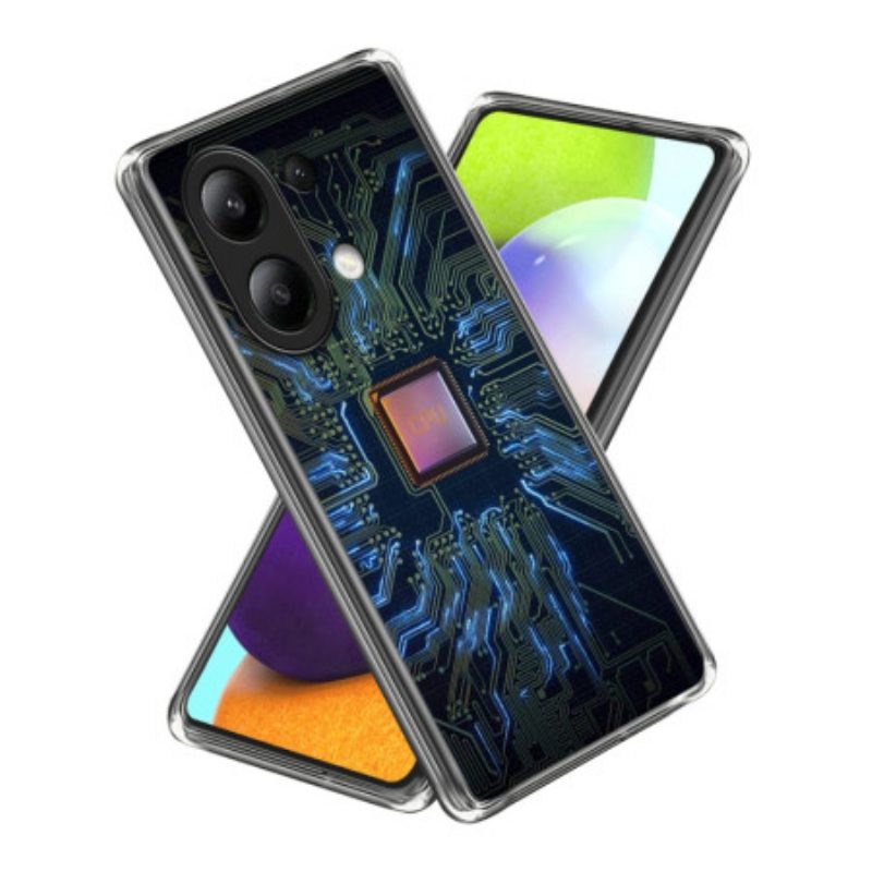 Cover Hoesje Xiaomi Redmi Note 13 4g Telefoonhoesje Cpu-patroon