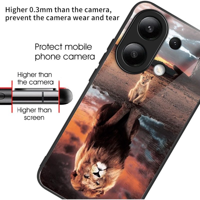 Cover Hoesje Xiaomi Redmi Note 13 4g Telefoonhoesje Lionceau Dream Gehard Glas