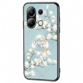 Cover Hoesje Xiaomi Redmi Note 13 4g Telefoonhoesje Ringhouder Met Bloemen