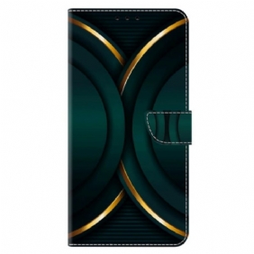 Flip Case Leren Xiaomi Redmi Note 13 4g Gouden Omtrek