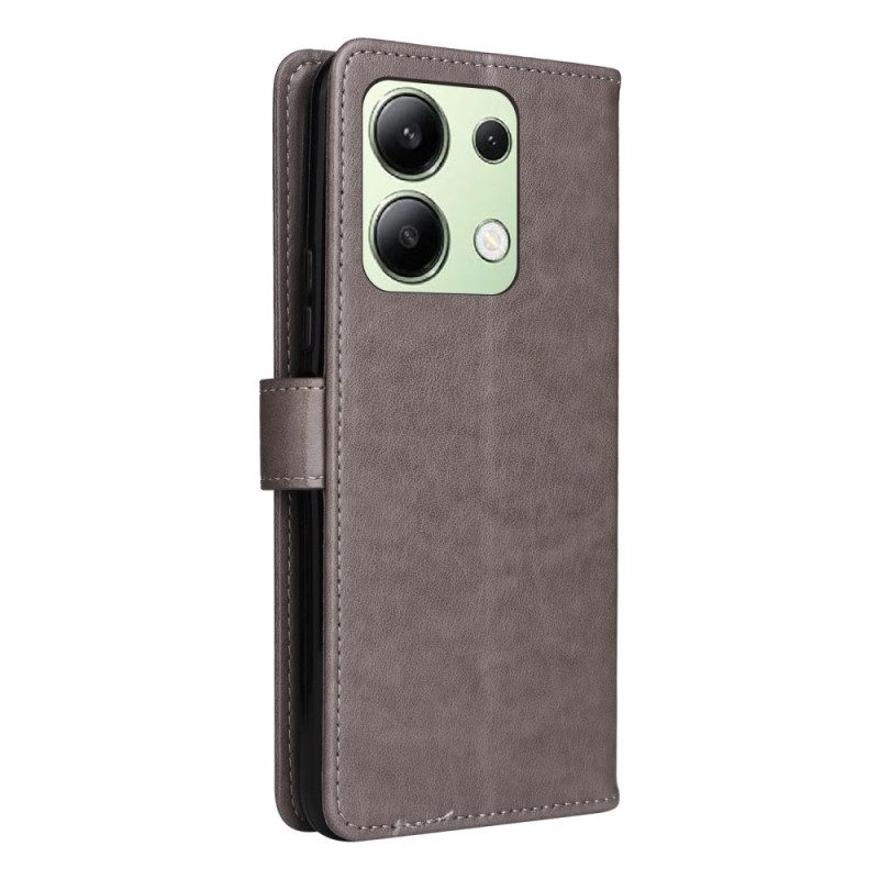 Flip Case Leren Xiaomi Redmi Note 13 4g Kat En Bijen Met Riem