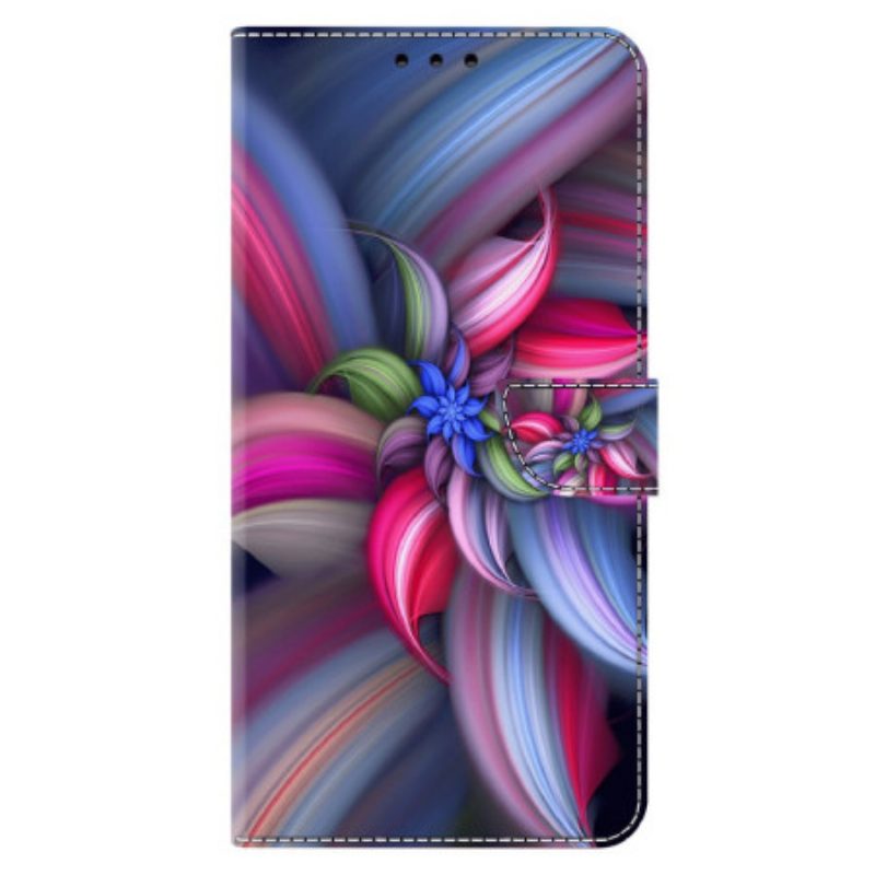 Flip Case Leren Xiaomi Redmi Note 13 4g Kleurrijke Bloemen