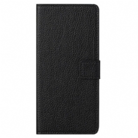 Flip Case Leren Xiaomi Redmi Note 13 4g Litchi-textuur Met Riempje