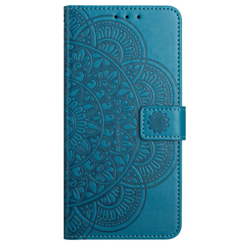 Flip Case Leren Xiaomi Redmi Note 13 4g Mandalaprint Met Riempje