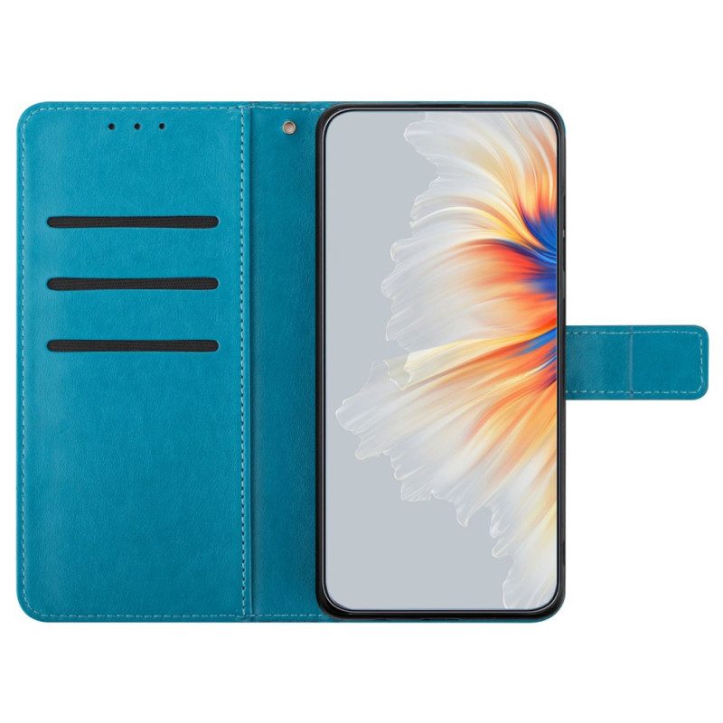 Flip Case Leren Xiaomi Redmi Note 13 4g Mandalaprint Met Riempje