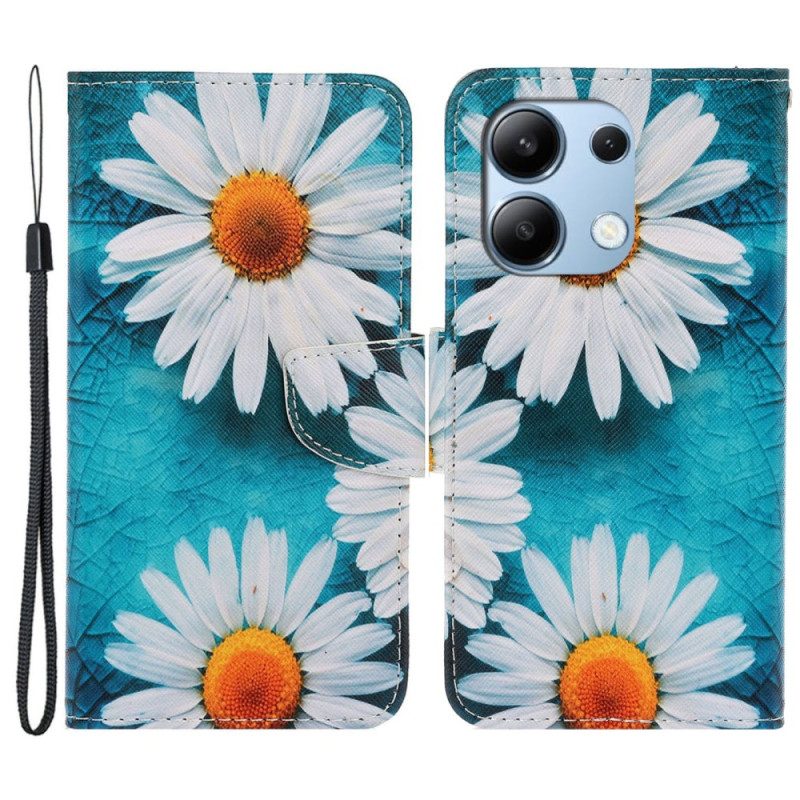 Folio-hoesje Xiaomi Redmi Note 13 4g Telefoonhoesje Bandchrysanten