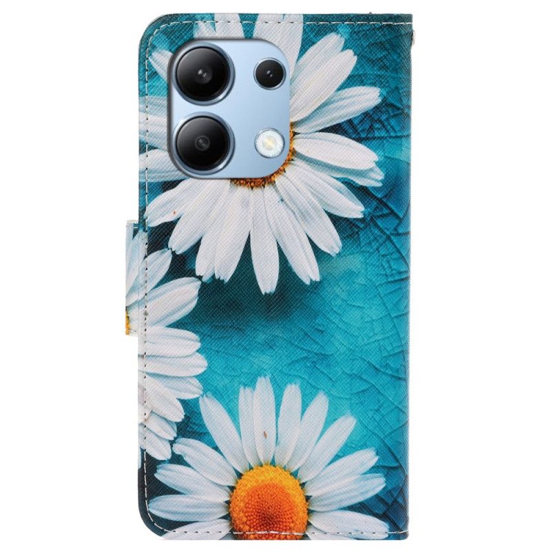 Folio-hoesje Xiaomi Redmi Note 13 4g Telefoonhoesje Bandchrysanten