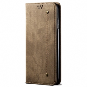 Folio-hoesje Xiaomi Redmi Note 13 4g Telefoonhoesje Jeansstof