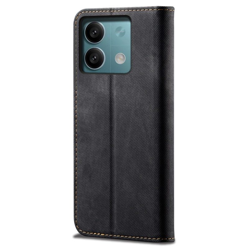 Folio-hoesje Xiaomi Redmi Note 13 4g Telefoonhoesje Jeansstof