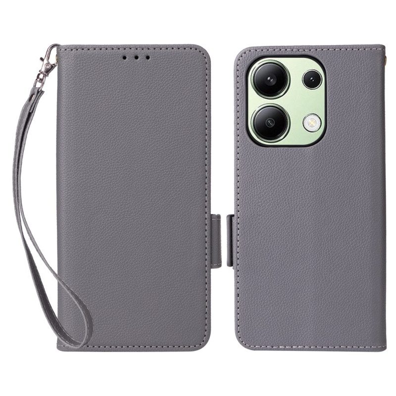 Folio-hoesje Xiaomi Redmi Note 13 4g Telefoonhoesje Leren Stijl Met Riem