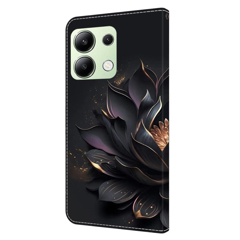 Folio-hoesje Xiaomi Redmi Note 13 4g Telefoonhoesje Paarse Lotus