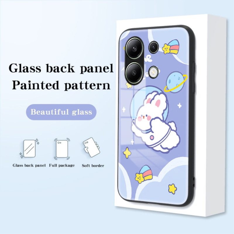 Hoesje Xiaomi Redmi Note 13 4g Gehard Glas Met Cartoonpatroon Bescherming Hoesje