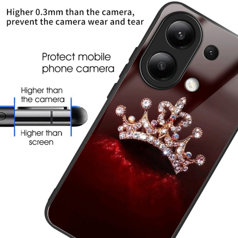 Hoesje Xiaomi Redmi Note 13 4g Gehard Glas Met Diamanten Kroon